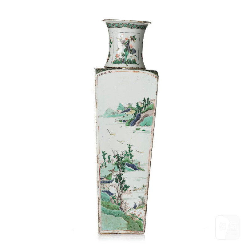 A large famille verte vase,